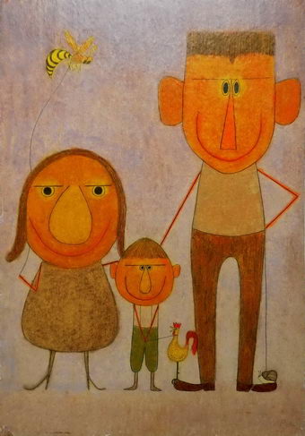 Familie III (Tryptichon rechts)  38,7 x 57,9 cm  1963